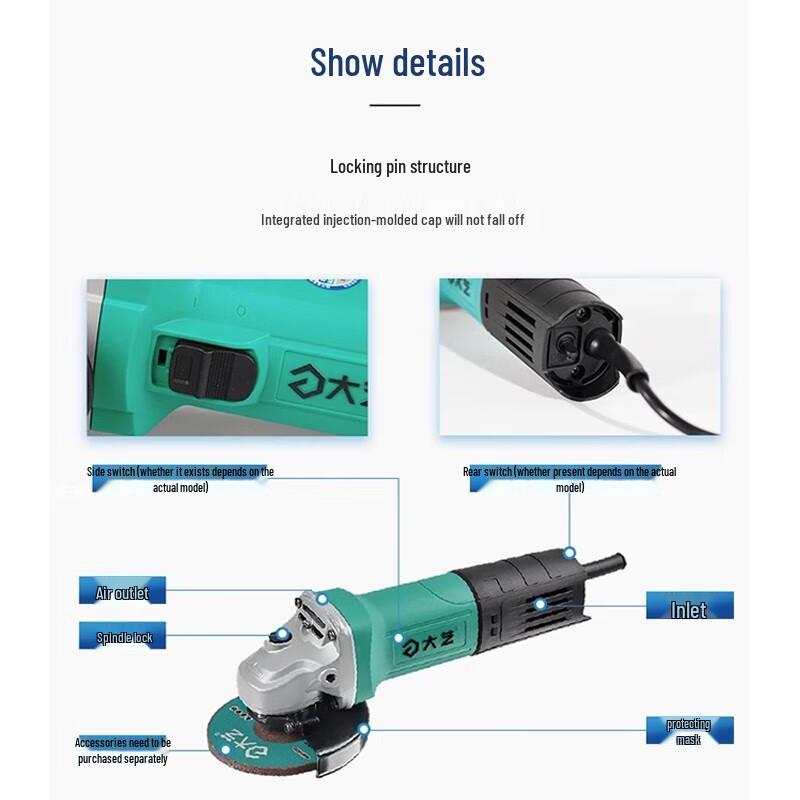 Dayi 850W Industrial Angle Grinder CN plug (adapter included)