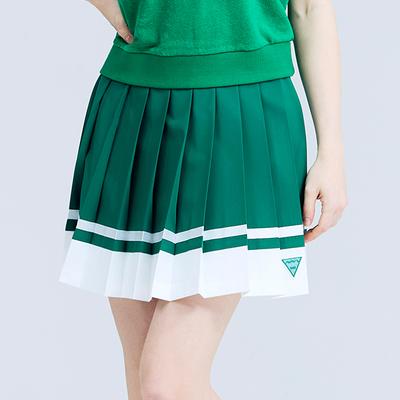 A Wave Women'S Two-Tone Pleated Skirt Green