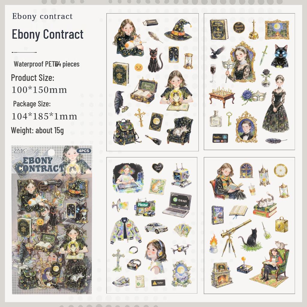 Yue Zhen Waterproof Character Stickers for Journals and Kids - PET Material