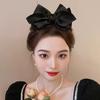 Oversized Black Satin Bow Clip High-End Hair Clip For Women'S Back Of The Head Shark Clip