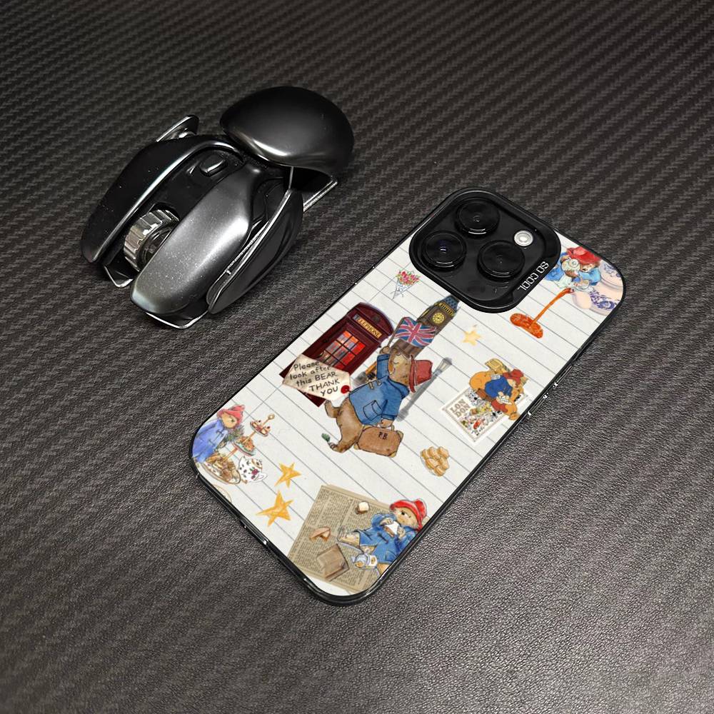 Cute P-Paddingtons Bear For IPhone 17 16 15 14 13 12 11 Pro Max Plus Matte Color Back Phone Cover