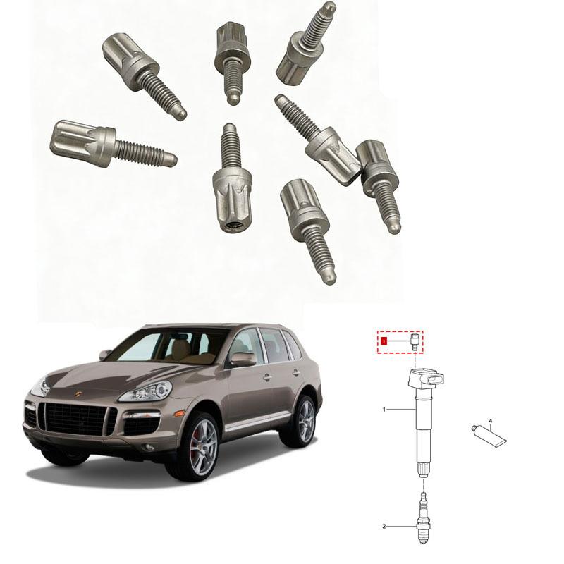 8pcs/set Aluminum Ignition Coil Hexalobular Screw 94810514600 For Porsche Cayenne 2003 -2018 For Porsche Panamera 2010-2016