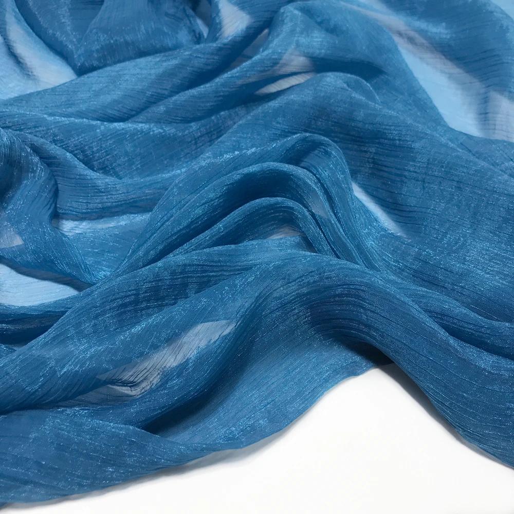 30D Silk Crepe Chiffon Fabric for DIY Hanfu Dress Is A Silver-thread Wrinkled Doll Dress Cos Fabric 100x150cm
