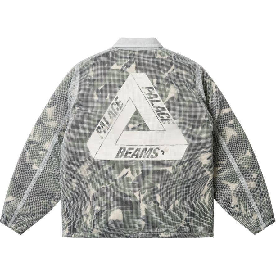 Palace X Beams Plus Fleece Lined Coach Jacket Camo Unisex Outerwear Multi-Color 3818059613915