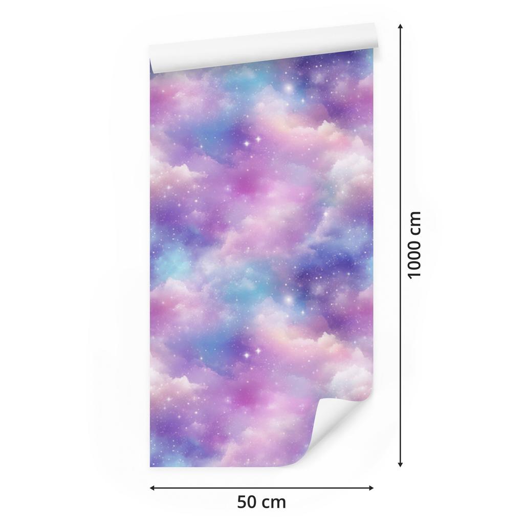 Watercolor Galaxy Wallpaper Lavender, Violet, Blue and Azure 50x1000