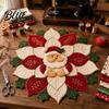 Vánoční střed stolu Šití Sváteční DIY sada Látka Poinsettia Dekor Prošívaný květinový patchwork Ozdoba Materiály
