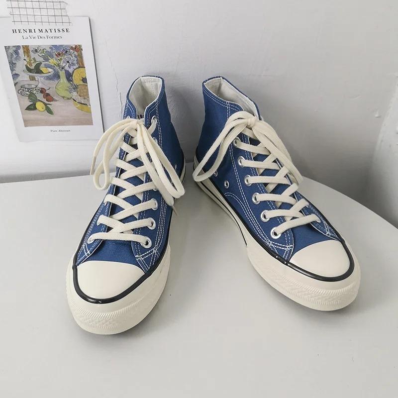 Pantofi Clasici Negri Solizi din Pânză Primăvară Înalți Outdoor Casual Adidași Confortabili Respirabili Încălțăminte