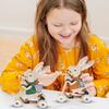 Houten Decoratieve Paasfeest Schattig Rijdend Met Mand Dierlijke Beeldje Houten Ambacht