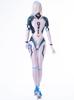 Sexy Full Body Tights with Back Smooth and Shiny Dance Tights for Cosplay LOST-G Gloves, Zipper, (Size L, WHITE)