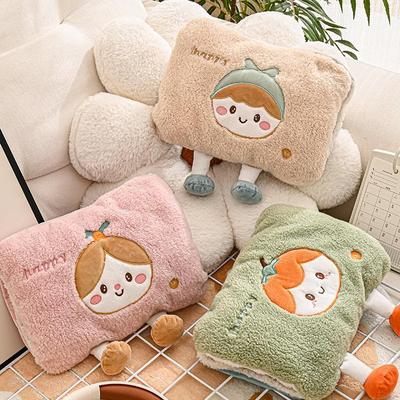Cartoon Rechargeable Explosion-Proof Hot Water Bottle - Detachable Hand Warmer for Girls, Bed, and Abdomen.