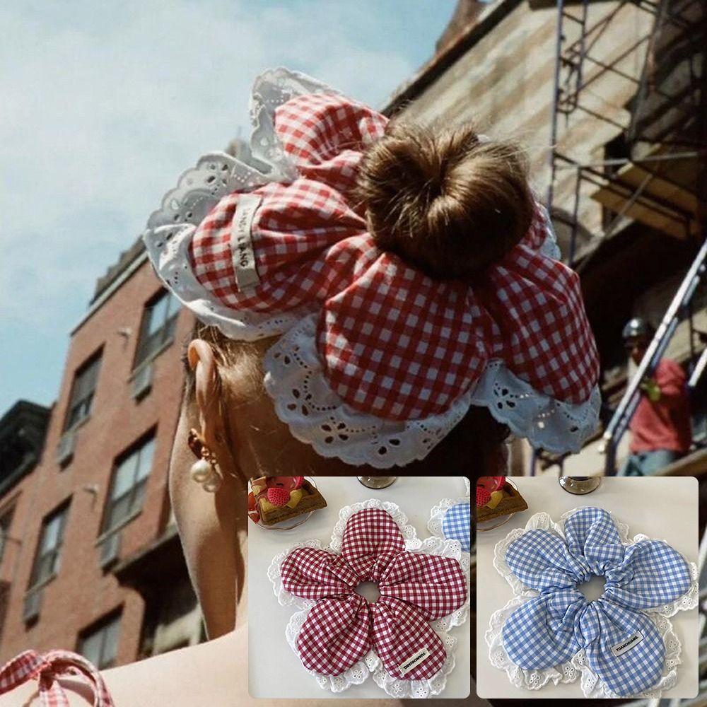 

Корейское кружевное кольцо для толстого кишечника, утолщенное французское кольцо для волос, модное кольцо для волос в форме цветка, женское