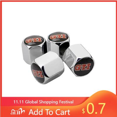 New New 4pcs Car Wheel Tires Valve Caps Tyre Dust Covers For Volkswagen GTI Passat Touareg Tiguan Golf Bora Jetta CC Beetle P