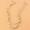 European and American Jewelry, Double-layer Snake Bone Box Chain Necklace, Retro Simple Gold Necklace Female 18140