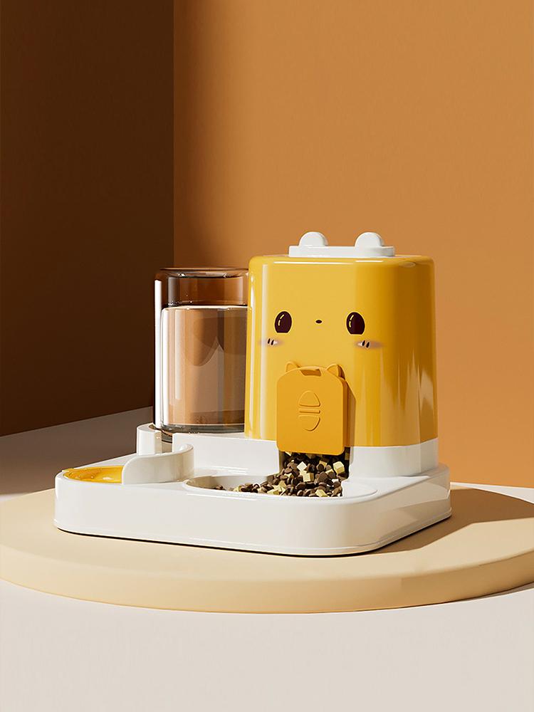 2 In 1 Small Dog Cat Food Water Dispenser Easy To Clean Small Pet Food and Water Dispenser for Small and Medium Pets Cats Dogs