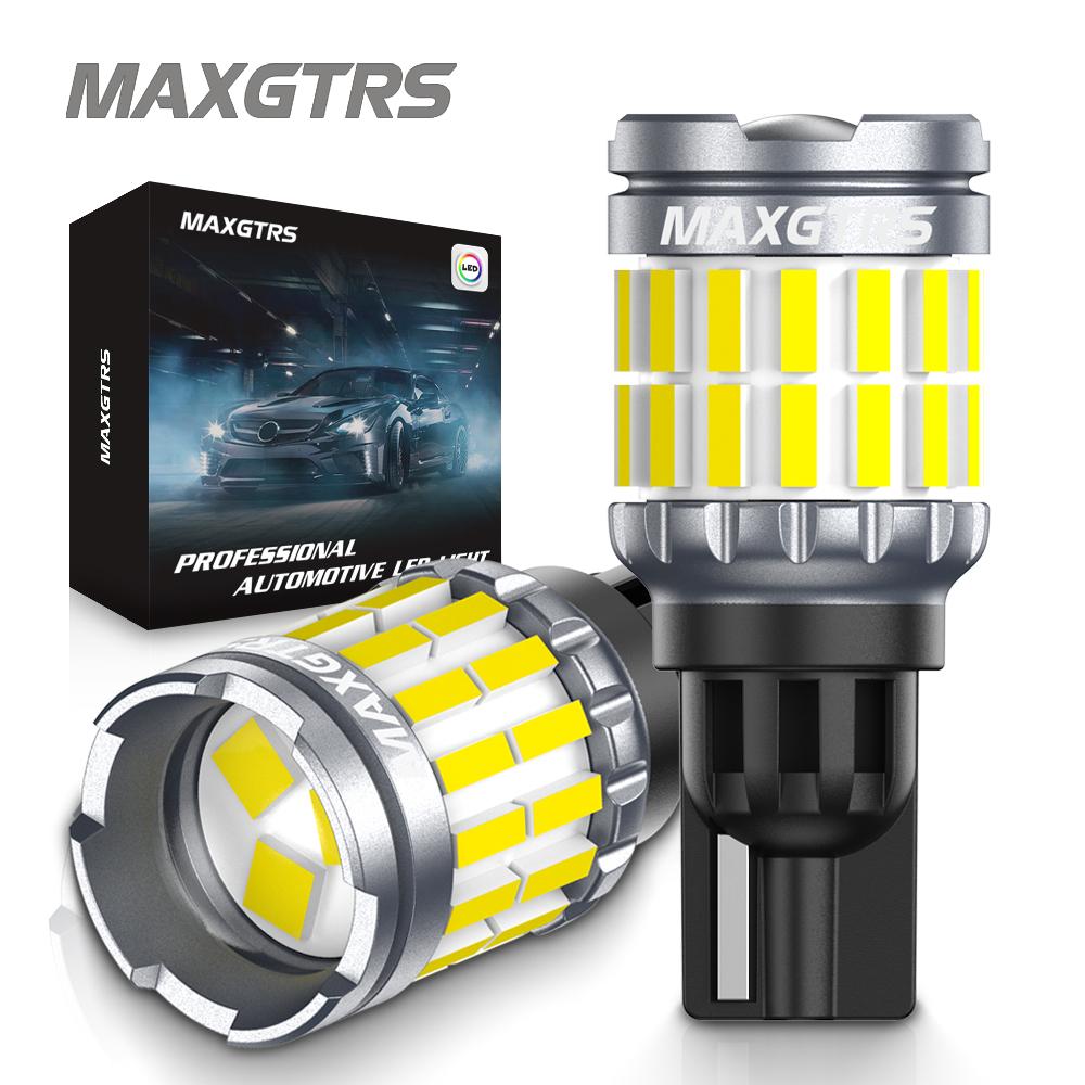 MAXGTRS 2PCS T15 W16W LED Canbus Error free Auto Bulbs 921 912 Backup Light Car Reverse Parking Xenon White