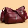 Fashion Crossbody Bag 2025 Hot Soft Multi-layer Joker Shoulder Bag PU Waterproof Large-capacity Multi-pocket Practical Messenger Bag