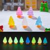 10 / 20PCS Luminous Christmas Tree Glow In Dark Mini Resin Decor Ideal For Random Color DO-IT-YOURSELF Fairy Garden Party Present