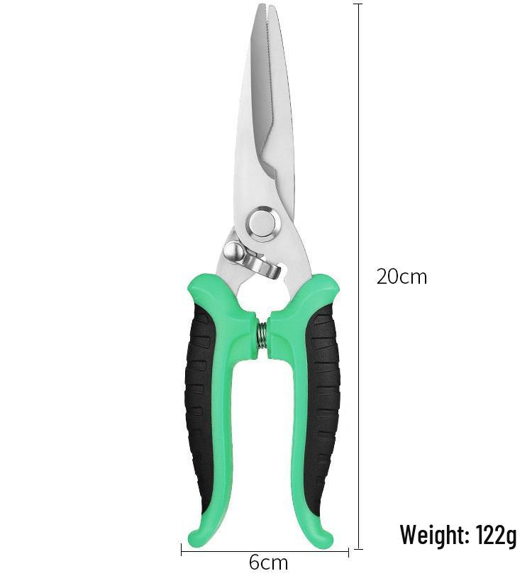 Multi-Functional Stainless Steel Electrician Shears for Cutting Wire, Iron, and Aluminum.