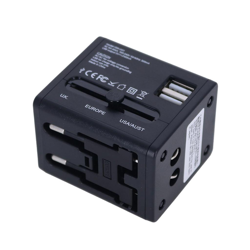 gowell International Adapter Plug Power Strip with 2 USB Compatible with and Charging in the and Taiwan Ports, Multi-Purpose Adapter, Outlets,