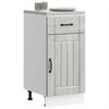 Kitchen Base Cabinet "Lucca" Grey Sonoma Glued Wood