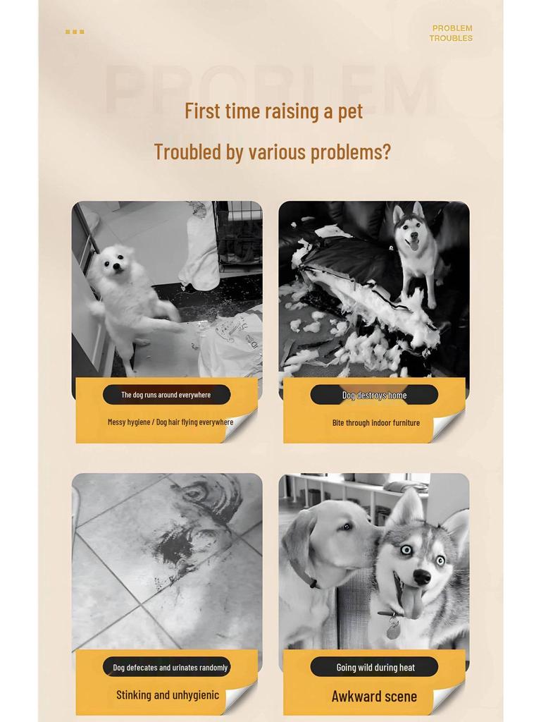 Luxury Villa Dog House with Toilet for Small To Medium Dogs and Cats