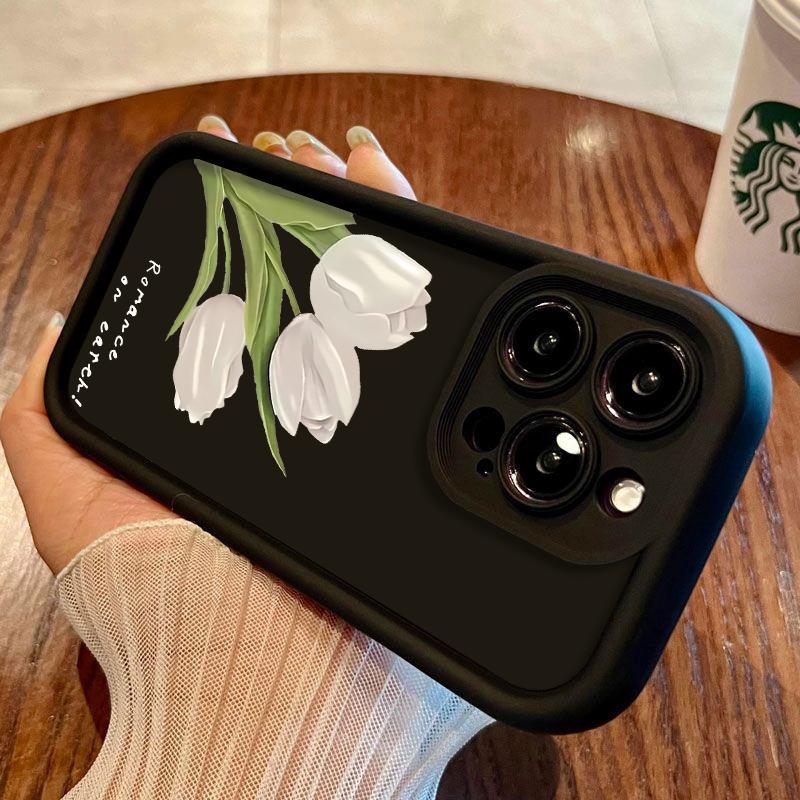Soft Cute Flower Phone Case for iphone 16 11 Case for iPhone 13 15 12 14 Pro Max XS X XR 7 8 SE Shockproof Aesthetic Back Cover