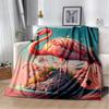 Cartoon Pink Flamingo Rainforest Love Bird Blanket,Soft Throw Blanket for Home Bedroom Bed Sofa Picnic Travel Cover Blanket Kids