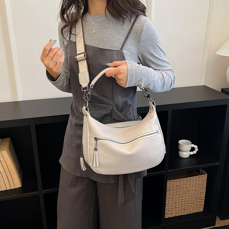 100% Genuine Leather Large Capacity Women Underarm Totes Luxury Cow Leather Commute Handbag Female Shoulder Crossbody Bag 2026s