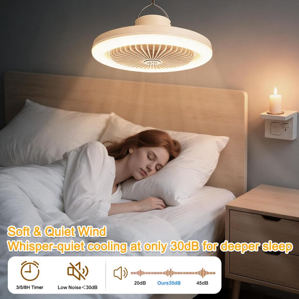Portable Rechargeable LED Camping Fan Light for Outdoor and Household Use