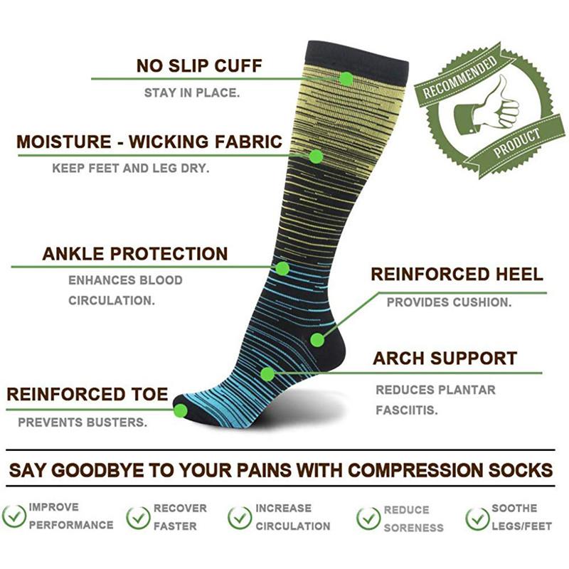 1/3 Pairs Compression Socks Men Stockings Best Medical Nursing Hiking Travel Flight Sox Running Fitness Varicose Veins Pregnancy