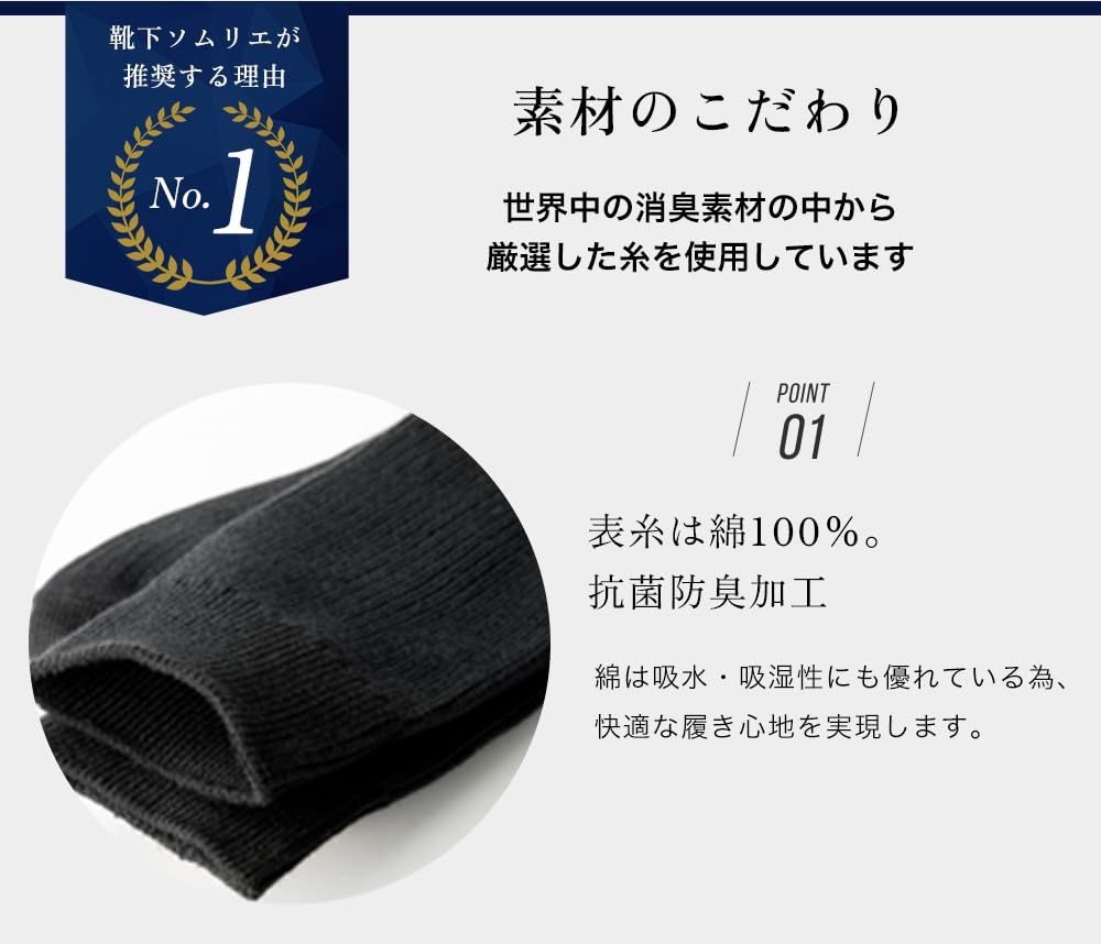 RENFRO Men's Five-Toe Socks, Made In Japan, Deodorizing, 5-Pair Set, Sizes 27-30cm, Black