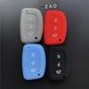 ZAD 3 button silicone rubber car key case cover holder set for hyundai tucson mister ix35 solaris i25 i30 accent smart key case