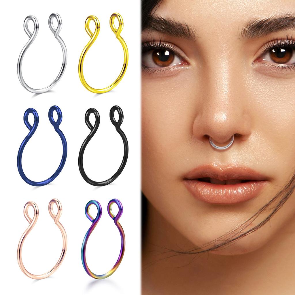 U-shaped nose ring accessories nose clip vacuum plating, puncture jewelry