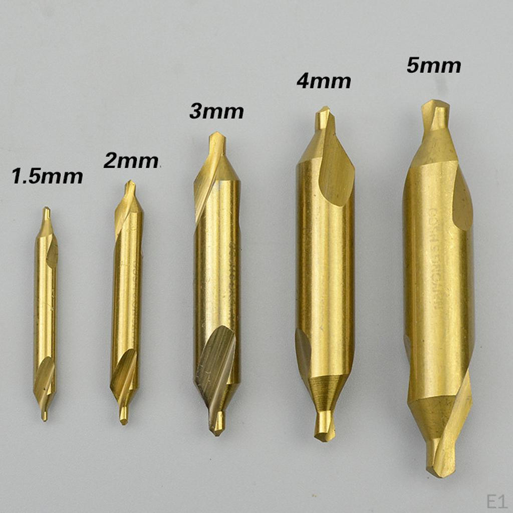 1.5/2/3/4mm Plated Center Drills Countersinks Hand Tools Golden
