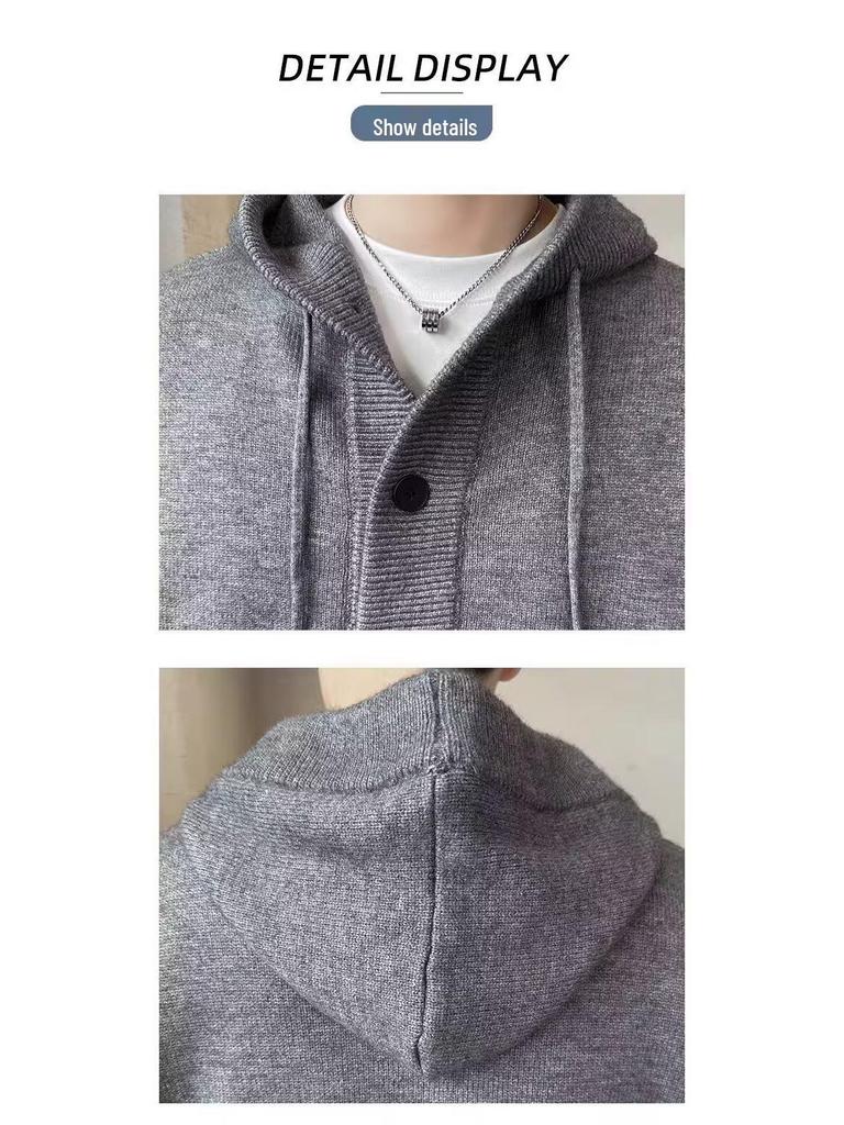 Men's Trendy Hooded Knit Sweater - Autumn/Winter Casual Versatile Pullover