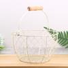Egg Basket Round Metal Wire Basket With Handle Multipurpose Food Storage Organizer Fruit Vegetable Holder For Kitchen Picnic