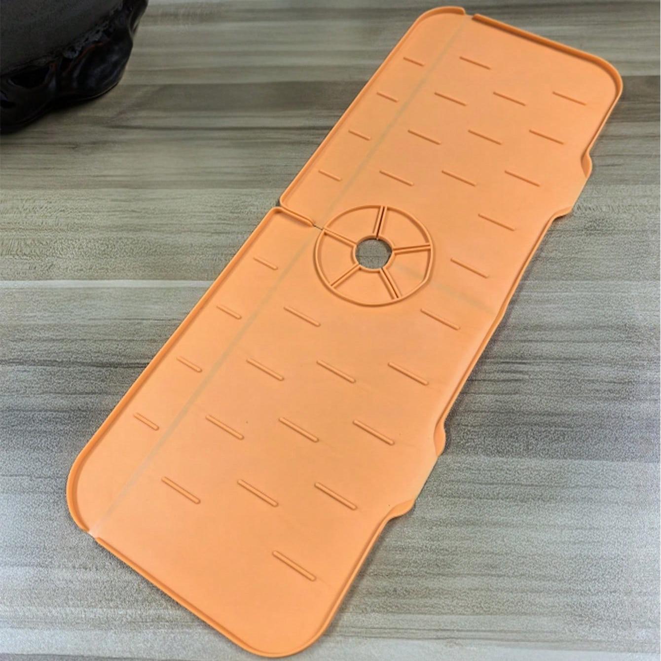 

1 шт. Толстый силиконовый коврик для слива воды из-под крана, Повседневный домашний декор 1pc-orange разноцветный