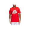 Adidas Rose Dynasty Large Front Logo Print Crew Neck T-Shirt Men Tops Red IC8106