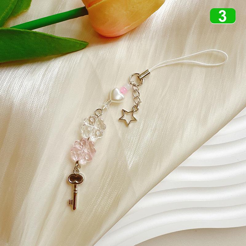 Художественный стиль бабочка милый кулон телефон подвеска веревка четыре листа клевера брелки модный бисерный брелок украшение для телефона