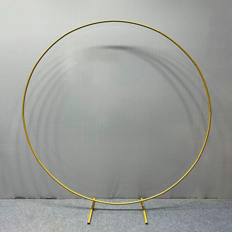 Round Balloon Arch Stand for Outdoor Wedding Celebrations - Wrought Iron Ring Decoration in Stock