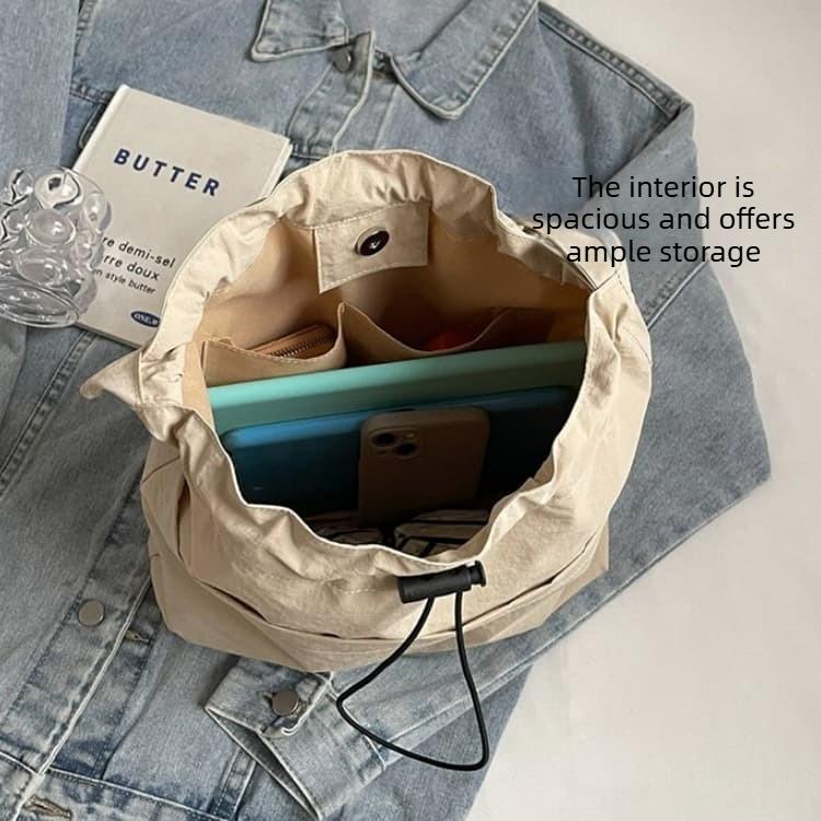 Sac fourre-tout en nylon à cordon de serrage grande capacité sac à bandoulière pour femme