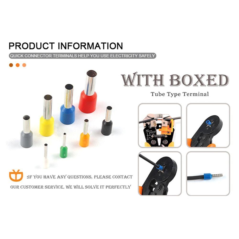 Wire Block Cord End Connector Crimp Terminals Insulated Terminator VE Tubular Tube Terminal