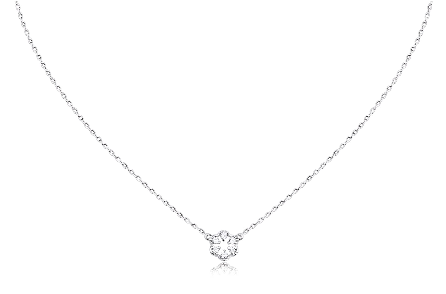 [lady like] Silver 925 Happy Flower Diamond Necklace ERP