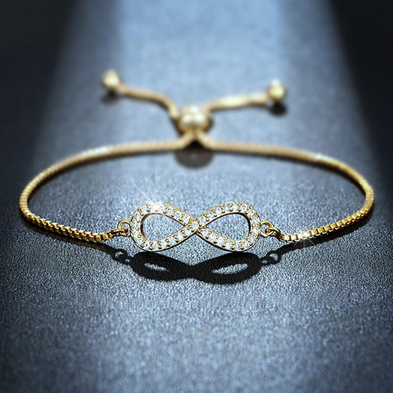 

Браслет Shein для женщин, кольцо Мёбиуса, ювелирные изделия с микроинкрустацией цирконами, регулируемые ювелирные изделия.