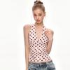 Halter V-Ausschnitt Weste Damen Y2K Schnürung Rückenfrei Polka Dot Print Skinny Sommer Mode Täglich Straße Basic Tanktops
