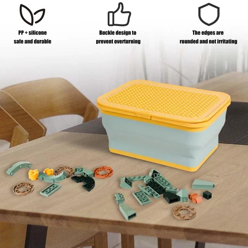Building Block Storage Box Folding Toy Holder Large Capacity Plastic Jigsaw Puzzle Storage Container Kidroom Kid Toy Organizer