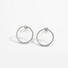 ANDYWEN 925 Sterling Silver Gold Big Circle CZ Pave Stud Earring Clip Luxury Fine Jewelry Round Crystal Women Clips Jewels
