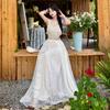 Seaside wear lace waist halter suspender dress, women are especially beautiful in early summer, pinched waist skirt