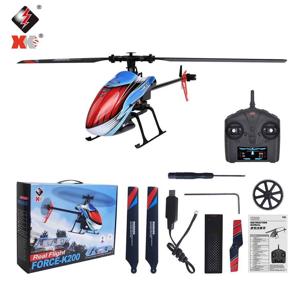 

WLtoys XK K200 RC Helicopter 4CH 2.4G Remote Control Plane Optical Flow Positioning Air Pressure Fixed Height Airplane Toys