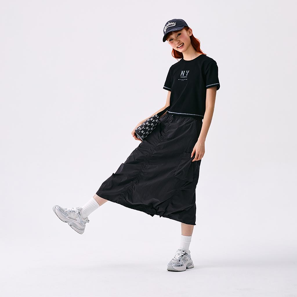 New MLB Basic Collection Basic Boston Red Sox SS25 Casual Long Skirt Women's Gray 3FSKB0553-43CGS